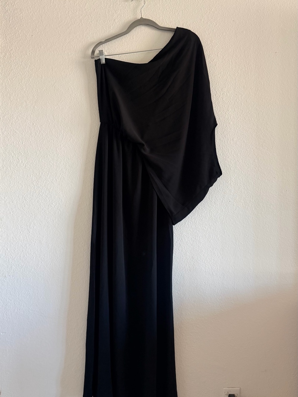 Vici Black One-Shoulder Draped Gown